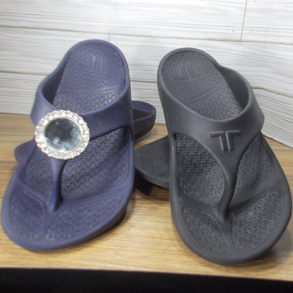 2 Pr. Telic Energy Recovery Flip Flop Arch Support Sandals Women's S (6-7) - Picture 1 of 7